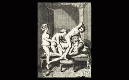 Ilustración de una obra de Sade.