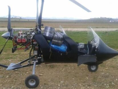 El autogiro con la droga descubierto por la policía.