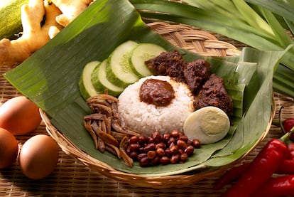 Plato de nasi lemak, de Singapur