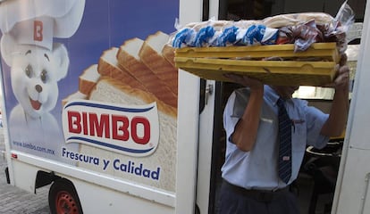 Un repartidor de Bimbo en Ciudad de México.