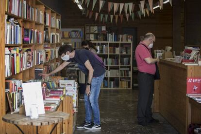 La llibreria Calders de Barcelona al juliol, després de reobrir les portes per la pandèmia.