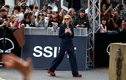 Cate Blanchett, upon her arrival at midday in San Sebastian.