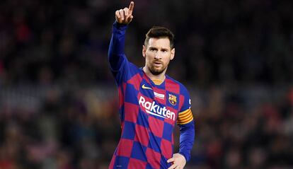 Leo Messi durant un partit del FC Barcelona.