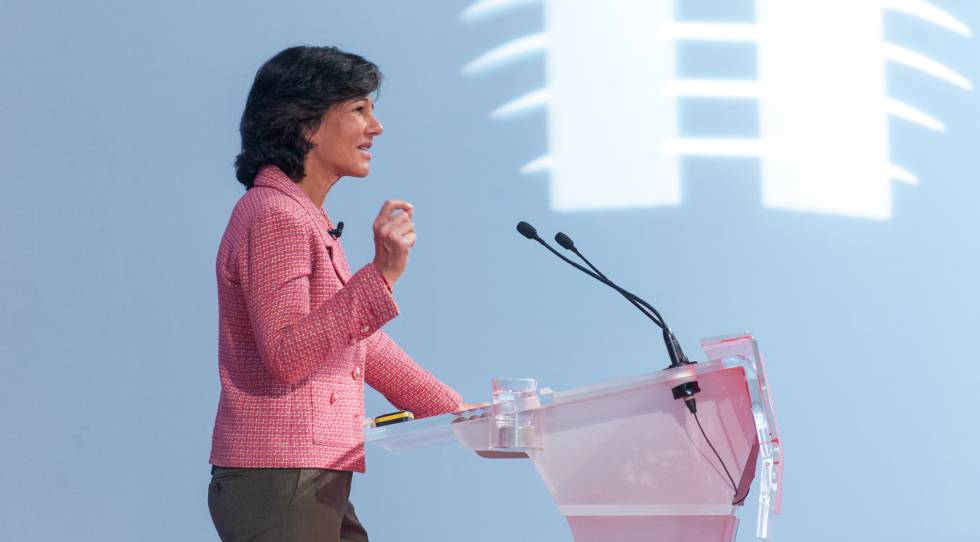 Ana Bot&iacute;n, durante la X Conferencia Internacional de Banca, en Madrid. 