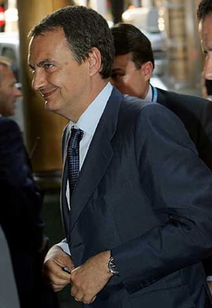 José Luis Rodríguez Zapatero a su llegada ayer a Viena.