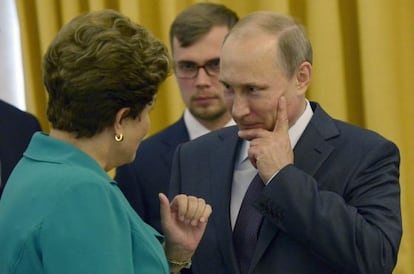 Dilma Rousseff e Putin, no Rio de Janeiro no domingo.