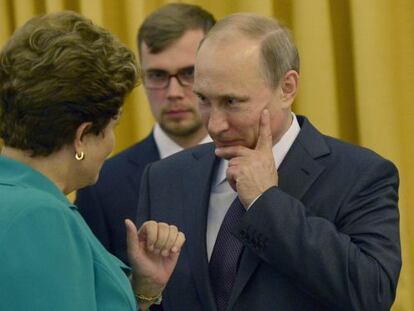 Dilma Rousseff e Putin, no Rio de Janeiro no domingo.