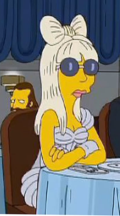 Una imagen de la caracterización de Lady Gaga en 'Los Simpsons'