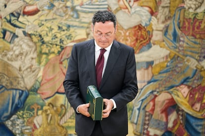 El fiscal general del Estado, Álvaro García Ortiz, en el acto de entrega de la memoria anual de la fiscalía de 2023, este miércoles en el Palacio de la Zarzuela.