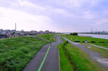 Otro de los activos con los que cuenta la ciudad de Tokio para luchar contra posibles inundaciones son los diques construidos en paralelo a sus ríos. A la izquierda se puede observar uno de los diques junto al río Arakawa. En la actualidad el Departamento de Construcciones del Gobierno Metropolitano de Tokio está creando varios superdiques, capaces de aumentar el control sobre sus ríos.