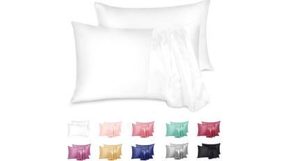 Pack de fundas de almohada de seda disponibles en varios colores