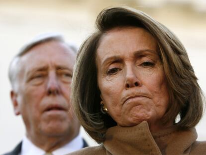 Pelosi, tras una reunión de demócratas y republicanos con Obama en la Casa Blanca en enero.