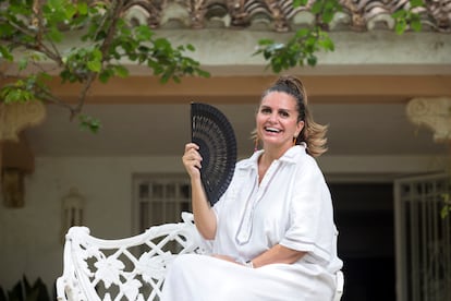 La empresaria Sandra García-San Juan, creadora de Avory Celebrity Access y del festival Starlite, posa en su casa de Marbella el pasado 30 de agosto.