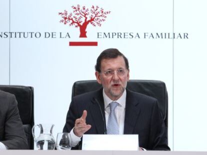 El presidente del IEF, Jos&eacute; Manuel Entrecanales, y el jefe del Ejecutivo, Mariano Rajoy.