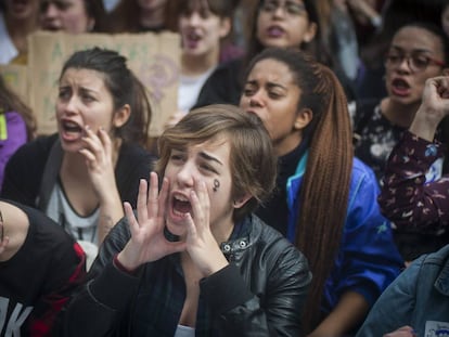 Manifestantes en Barcelona.