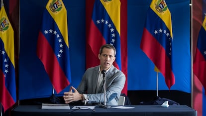 Juan Guaidó, durante una comparecencia.