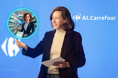 Elodie Perthuisot, directora ejecutiva de Carrefour España, durante el lanzamiento de la inteligencia artificial de la compañía. CEDIDA POR LA EMPRESA