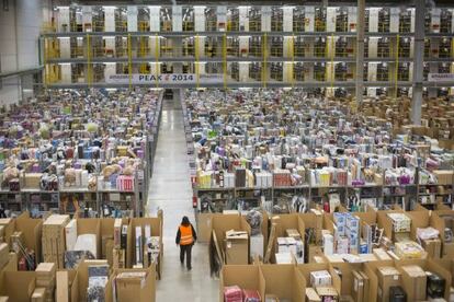 Amazon’s logistics center in San Fernando de Henares, outside Madrid.