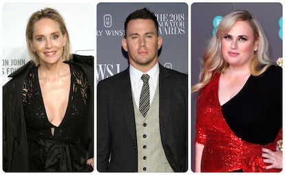 Los actores Sharon Stone, Channing Tatum y Rebel Wilson.