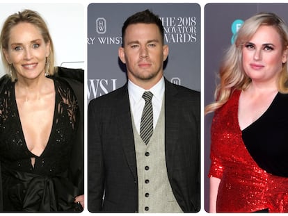 Los actores Sharon Stone, Channing Tatum y Rebel Wilson.