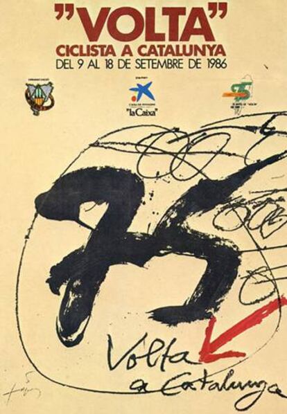 Cartell de la 75a Volta a Catalunya, obra d'Antoni Tàpies.