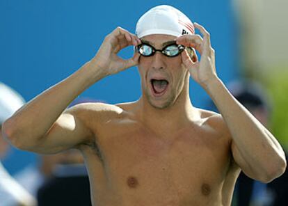 Michael Phelps, entrenándose en Atenas.