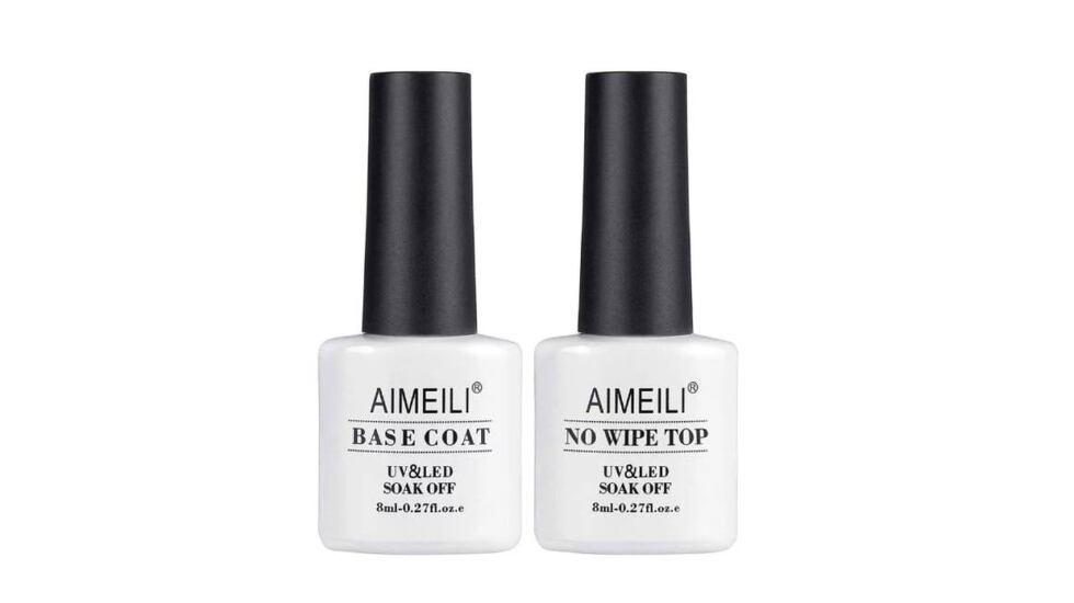 Base y top coat para esmalte de uñas para manicuras semipermanentes