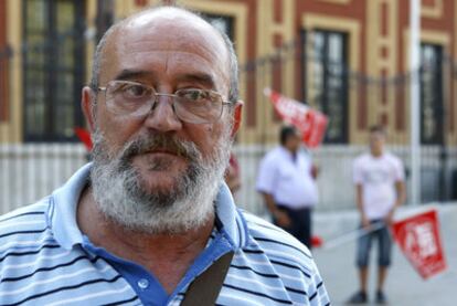 Ildefonso Rubio, durante una protesta en Sevilla.