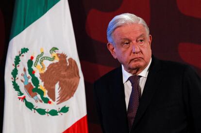 Andrés Manuel López Obrador en una conferencia de prensa, en 2024.