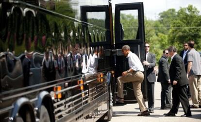 El presidente sube al 'Bus Force One' para seguir con su gira de tres días por el medio Oeste de EE UU