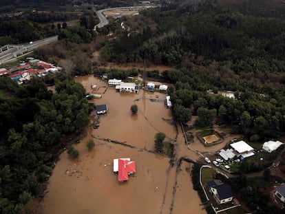 Una zona inundada de Concepción, este viernes.