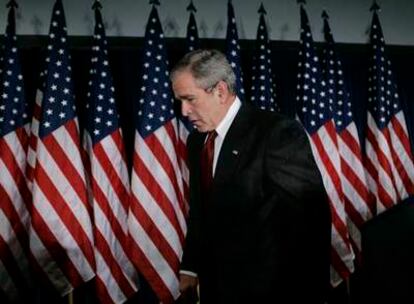 El presidente George W. Bush, tras una intervención pública ayer en Washington.