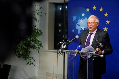 Josep Borrell, en una rueda de prensa en Nueva York este septiembre.