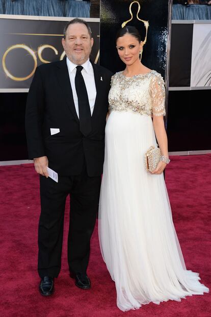 El productor más temido de Hollywood, Harvey Weinstein, acudió acompañado por su mujer, Georgina Chapman (diseñadora de Marchesa), con la que espera su segundo hijo.