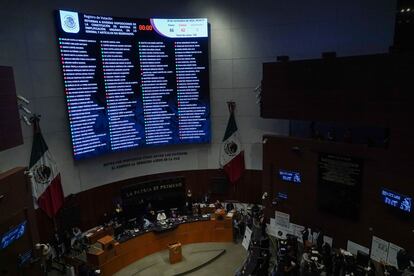 Sesión en el Senado de la República en Ciudad de México.