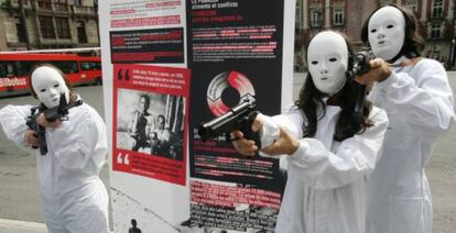 Protest against arms sales in Bilbao.