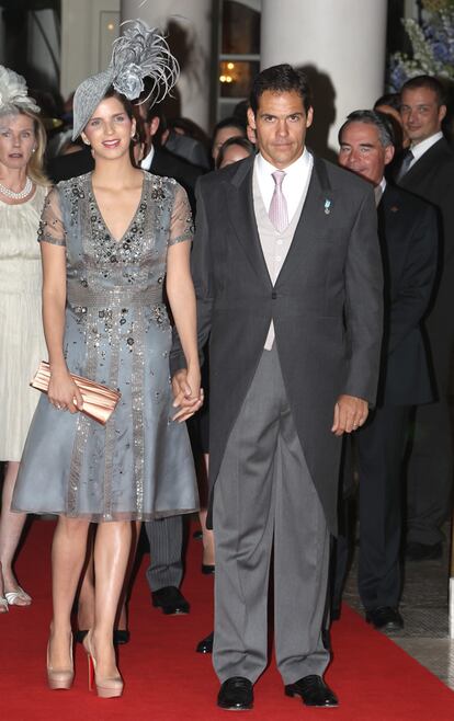 Luis Alfonso de Borbón y su esposa, Margarita Vargas, en Mónaco.
