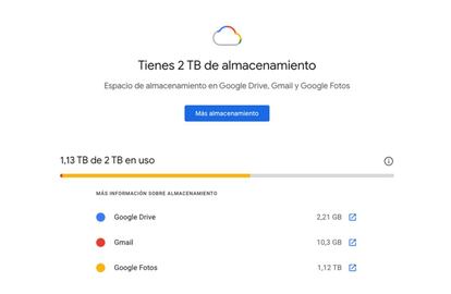 Google ofrece planes de almacenamiento de pago.