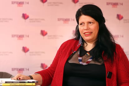 La escritora argentina Dolores Reyes, en septiembre de 2022, en Querétaro (México).