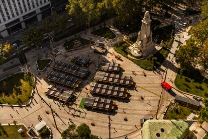 La zona de la plaza de España privatizada, el pasado octubre. 