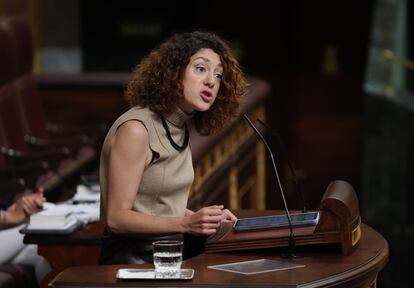 La diputada de Sumar Aina Vidal, durante su intervención en la Cámara baja.