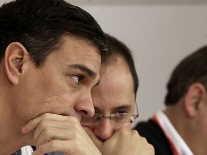 Pedro Sánchez during the Socialist federal committee on Saturday.