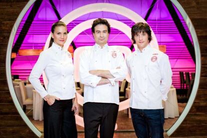 Samantha Vallejo-Nágera, Pepe Rodríguez Rey, y Jordi Cruz, el jurado de 'MasterChef'