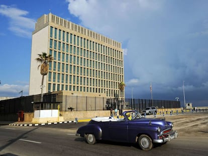 A embaixada dos Estados Unidos em Havana, Cuba.