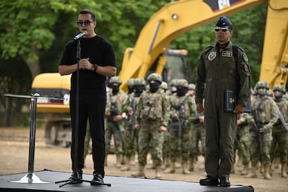 Daniel Noboa durante un evento en la provincia de Santa Elena, el 21 de junio 2024.