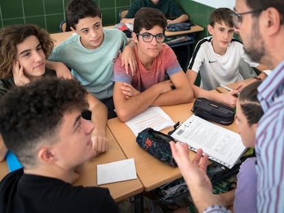 Estudiantes en un colegio concertado de Valencia.
