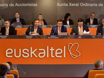 Imagen de la última junta de accionistas de Euskaltel.