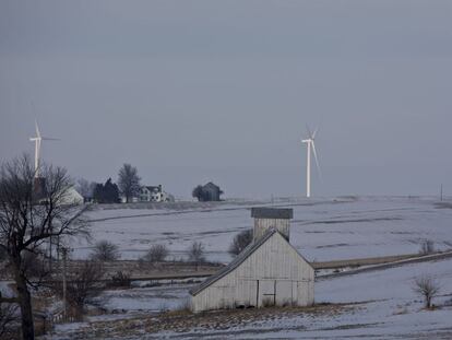 Campos nevados en Laurel (Iowa)