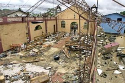 La iglesia de Bojayá, destruida en 2002 por un bombardeo de las FARC.