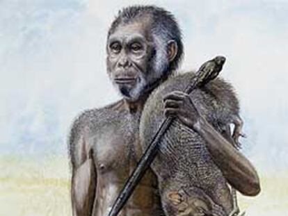 Un dibujo imaginario del 'Homo floresiensis', según la revista National Geographic